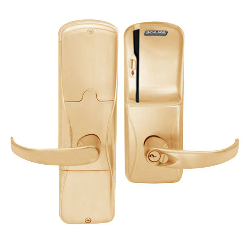 AD250-MS-60-MS-SPA-GD-29R-612 Schlage Apartment Magnetic Stripe(Swipe) Lock with Sparta Lever in Satin Bronze