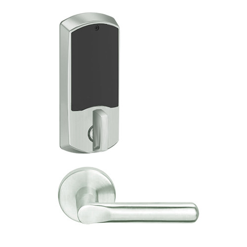 LEMD-GRW-L-18-619-00C Schlage Less Cylinder Privacy/Apartment Wireless Greenwich Mortise Deadbolt Lock with LED and 18 Lever in Satin Nickel