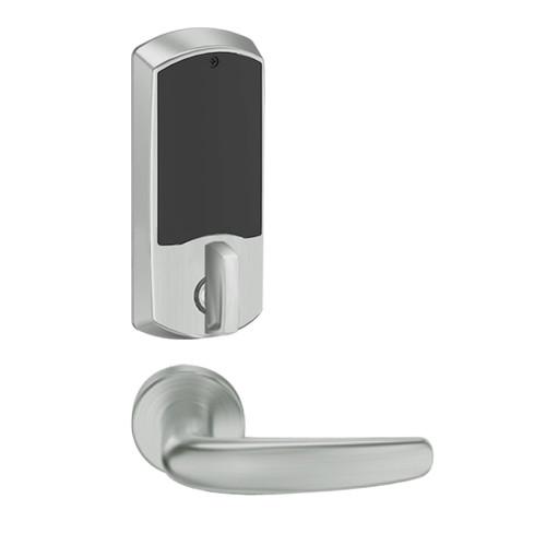 LEMD-GRW-J-07-619-00B Schlage Privacy/Apartment Wireless Greenwich Mortise Deadbolt Lock with LED and Athens Lever Prepped for FSIC in Satin Nickel