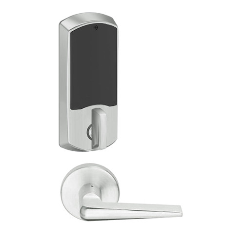 LEMD-GRW-J-05-619-00C Schlage Privacy/Apartment Wireless Greenwich Mortise Deadbolt Lock with LED and 05 Lever Prepped for FSIC in Satin Nickel