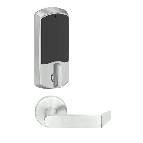 LEMD-GRW-BD-06-619-00B Schlage Privacy/Apartment Wireless Greenwich Mortise Deadbolt Lock with LED and Rhodes Lever Prepped for SFIC in Satin Nickel