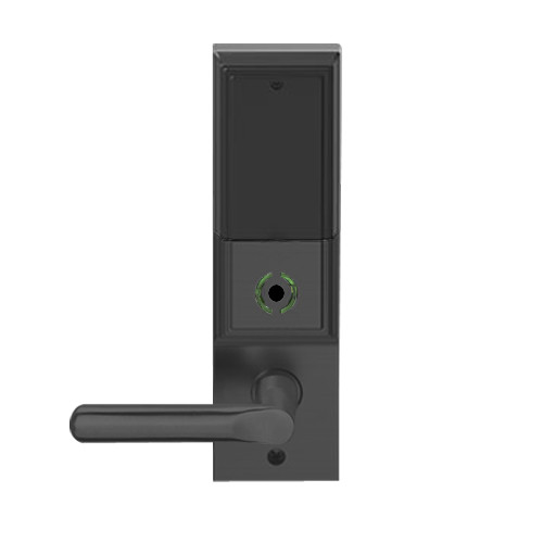 LEMS-ADD-P-18-622 Schlage Storeroom Wireless Addison Mortise Lock with LED and 18 Lever in Matte Black