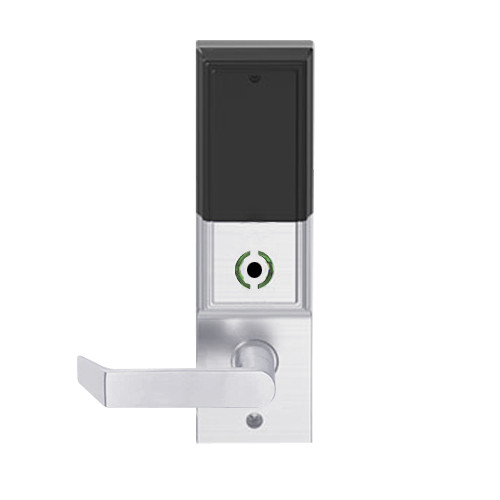 LEMS-ADD-L-06-626AM Schlage Less Mortise Cylinder Storeroom Wireless Addison Mortise Lock with LED and Rhodes Lever in Satin Chrome Antimicrobial