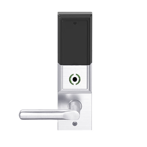 LEMS-ADD-L-18-625 Schlage Less Mortise Cylinder Storeroom Wireless Addison Mortise Lock with LED and 18 Lever in Bright Chrome