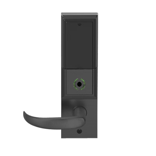 LEMB-ADD-L-17-622 Schlage Less Mortise Cylinder Privacy/Office Wireless Addison Mortise Lock with Push Button, LED and Sparta Lever in Matte Black