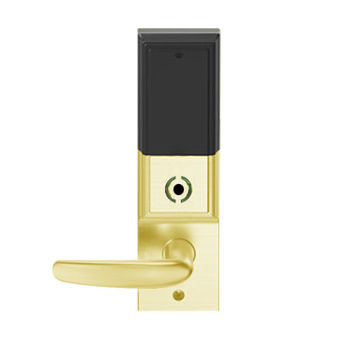 LEMS-ADD-BD-07-605 Schlage Storeroom Wireless Addison Mortise Lock with LED and Athens Lever Prepped for SFIC in Bright Brass