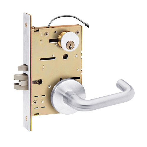 Z7850LRPN SDC Z7800 Selectric Pro Series Locked Outside Only Failsafe Electric Mortise Lock with Nova Lever in Bright Chrome