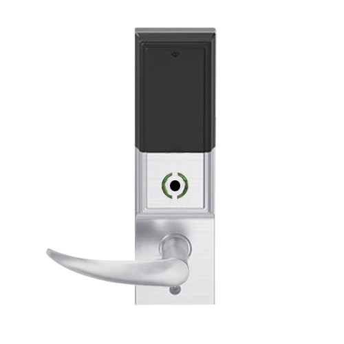 LEMB-ADD-BD-OME-626AM Schlage Privacy/Office Wireless Addison Mortise Lock with Push Button, LED and Omega Lever Prepped for SFIC in Satin Chrome Antimicrobial