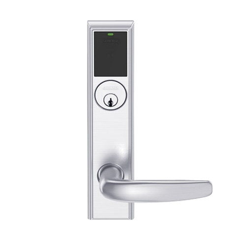 LEMD-ADD-P-07-625 Schlage Privacy/Apartment Wireless Addison Mortise Deadbolt Lock with LED and Athens Lever in Bright Chrome
