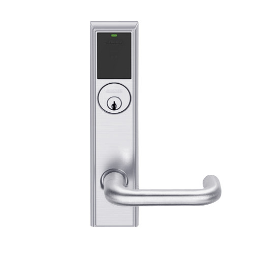 LEMD-ADD-P-03-626AM Schlage Privacy/Apartment Wireless Addison Mortise Deadbolt Lock with LED and Tubular Lever in Satin Chrome Antimicrobial