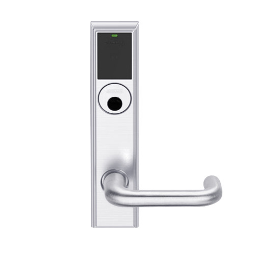 LEMD-ADD-L-03-625 Schlage Less Mortise Cylinder Privacy/Apartment Wireless Addison Mortise Deadbolt Lock with LED and Tubular Lever in Bright Chrome