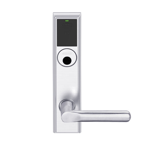 LEMD-ADD-L-18-625 Schlage Less Mortise Cylinder Privacy/Apartment Wireless Addison Mortise Deadbolt Lock with LED and 18 Lever in Bright Chrome