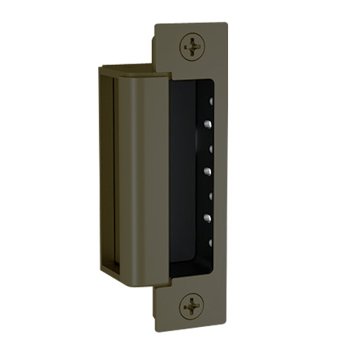1600-CDB-613E Hes 1600 Series Dynamic Low Profile Electric Strike for Deadbolt Lock in Dark Oxidized Satin Bronze