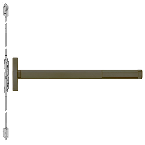 FL2603LBR-613-36 PHI 2600 Series Fire Rated Concealed Vertical Rod Exit Device Prepped for Key Retracts Latchbolt with Less Bottom Rod in Oil Rubbed Bronze Finish