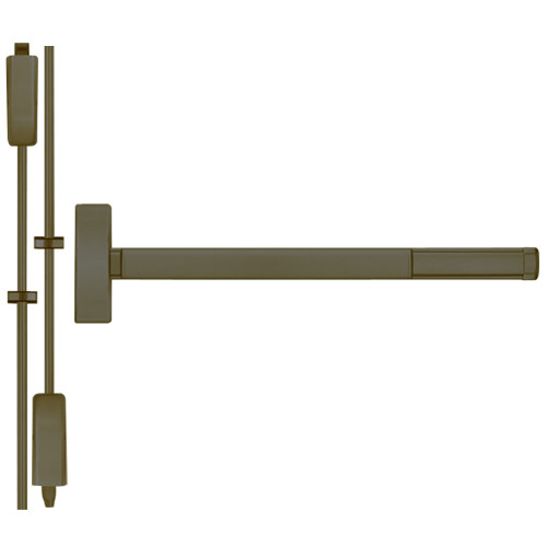 MLR2203-613-48 PHI 2200 Series Non Fire Rated Apex Surface Vertical Rod Device with Motorized Latch Retraction Prepped for Key Retracts Latchbolt in Oil Rubbed Bronze Finish