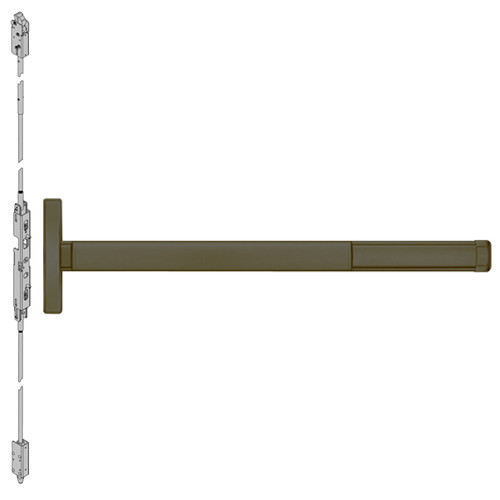 ELR2603-613-36 PHI 2600 Series Concealed Vertical Rod Exit Device with Electric Latch Retraction Prepped for Key Retracts Latchbolt in Oil Rubbed Bronze Finish
