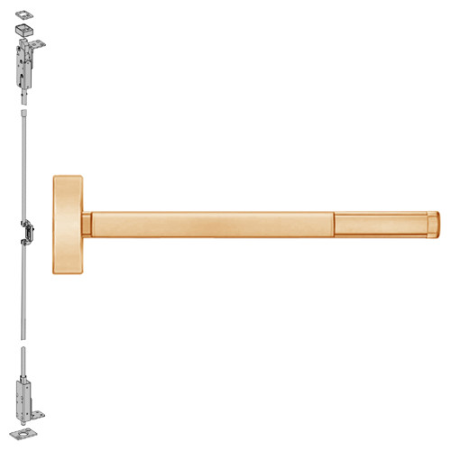 TSFL2715LBR-612-48 PHI 2700 Series Wood Door Concealed Vertical Exit Device with Touchbar Monitoring Switch Prepped for Thumbpiece Always Active in Satin Bronze Finish