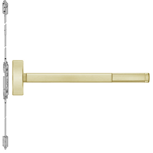 MLRFL2808-606-36 PHI 2800 Series Fire Rated Concealed Vertical Rod Exit Device with Motorized Latch Retraction Prepped for Key Controls Lever-Knob in Satin Brass Finish