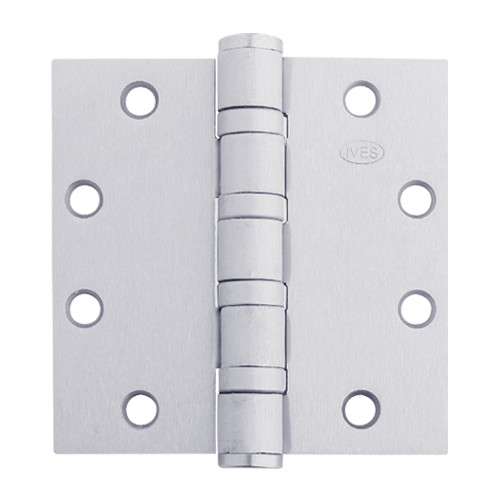 5BB1HW-5x4-5-626-TW8 IVES 5 Knuckle Ball Bearing Full Mortise Hinge with Electric Thru-Wire in Satin Chrome