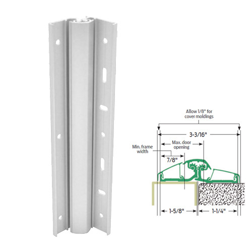 157XY-US28-83 IVES Adjustable Full Surface Continuous Geared Hinges in Satin Aluminum