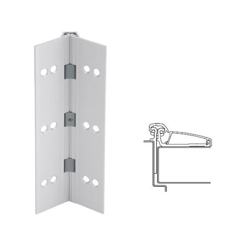 045XY-US28-120-WD IVES Adjustable Half Surface Continuous Geared Hinges with Wood Screws in Satin Aluminum