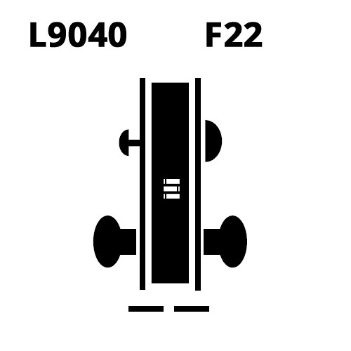 L9040-07N-605, Schlage Privacy, Mortise Lock, 07 Lever, N Escutcheon, Bright Brass Finish