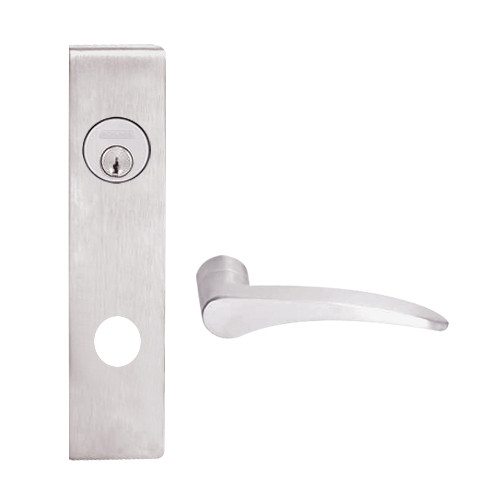 L9080P-12L-629-LH Schlage L Series Storeroom Commercial Mortise Lock with 12 Cast Lever Design in Bright Stainless Steel