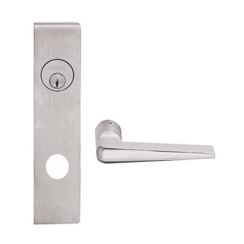 L9050L-05L-630 Schlage L Series Less Cylinder Entrance Commercial Mortise Lock with 05 Cast Lever Design in Satin Stainless Steel