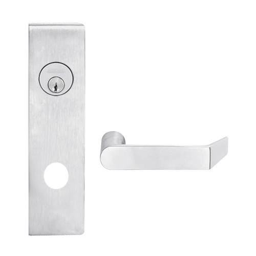 L9080L-06N-626 Schlage L Series Less Cylinder Storeroom Commercial Mortise Lock with 06 Cast Lever Design in Satin Chrome
