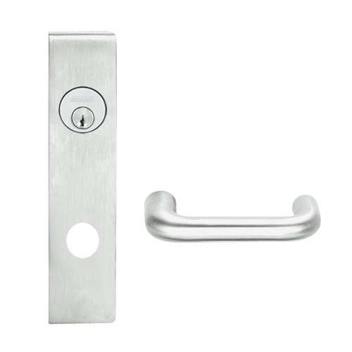 L9080L-03L-619 Schlage L Series Less Cylinder Storeroom Commercial Mortise Lock with 03 Cast Lever Design in Satin Nickel