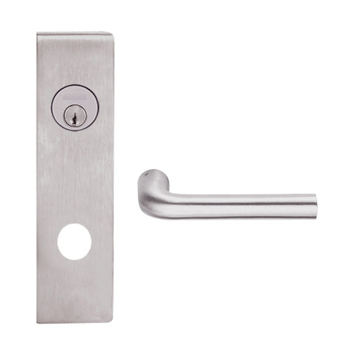 L9453L-02N-630 Schlage L Series Less Cylinder Entrance with Deadbolt Commercial Mortise Lock with 02 Cast Lever Design in Satin Stainless Steel