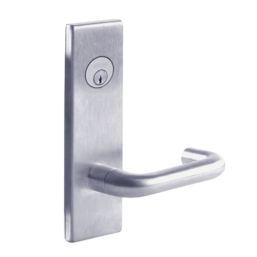 L9456L-03N-626 Schlage L Series Less Cylinder Corridor with Deadbolt Commercial Mortise Lock with 03 Cast Lever Design in Satin Chrome