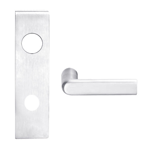L9082L-01N-625 Schlage L Series Less Cylinder Institution Commercial Mortise Lock with 01 Cast Lever Design in Bright Chrome