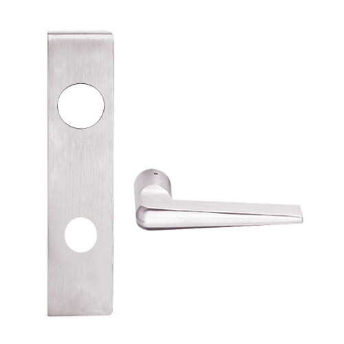 L9082L-05L-629 Schlage L Series Less Cylinder Institution Commercial Mortise Lock with 05 Cast Lever Design in Bright Stainless Steel