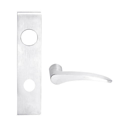 L9456BD-12L-625-LH Schlage L Series Corridor with Deadbolt Commercial Mortise Lock with 12 Cast Lever Design Prepped for SFIC in Bright Chrome