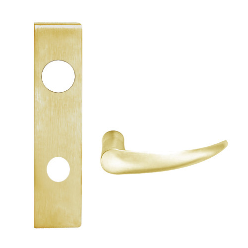 L9453J-OME-L-606 Schlage L Series Entrance with Deadbolt Commercial Mortise Lock with Omega Lever Prepped for FSIC in Satin Brass