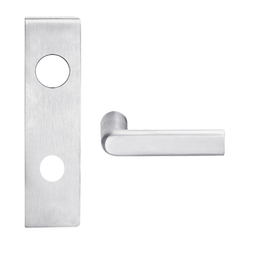L9026J-01N-626 Schlage L Series Exit Lock with Cylinder Commercial Mortise Lock with 01 Cast Lever Design Prepped for FSIC in Satin Chrome