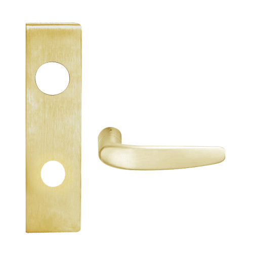 L9026R-07N-606 Schlage L Series Exit Lock with Cylinder Commercial Mortise Lock with 07 Cast Lever Design and Full Size Core in Satin Brass