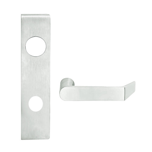 L9026R-06L-619 Schlage L Series Exit Lock with Cylinder Commercial Mortise Lock with 06 Cast Lever Design and Full Size Core in Satin Nickel