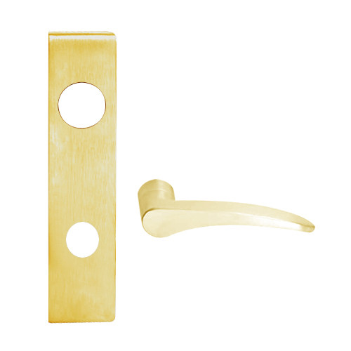 L9026R-12L-605-RH Schlage L Series Exit Lock with Cylinder Commercial Mortise Lock with 12 Cast Lever Design and Full Size Core in Bright Brass