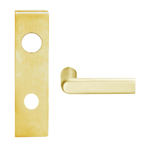 L9070R-01N-605 Schlage L Series Classroom Commercial Mortise Lock with 01 Cast Lever Design and Full Size Core in Bright Brass