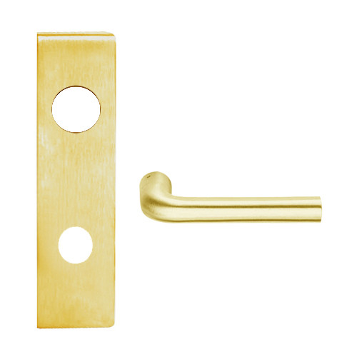L9080R-02N-605 Schlage L Series Storeroom Commercial Mortise Lock with 02 Cast Lever Design and Full Size Core in Bright Brass