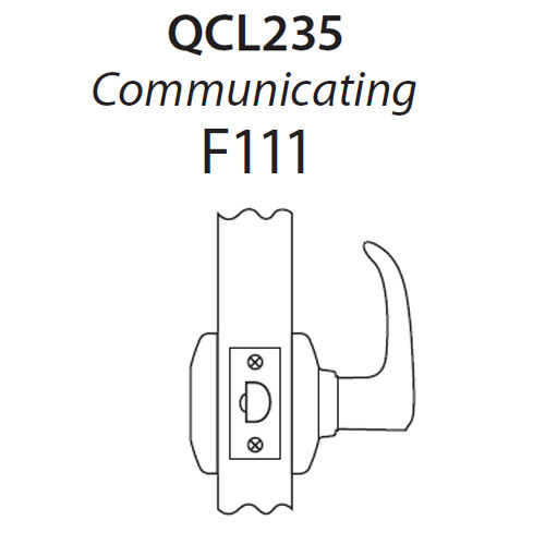 QCL235E605FS4478S Stanley QCL200 Series Cylindrical Communicating Lock with Sierra Lever in Bright Brass