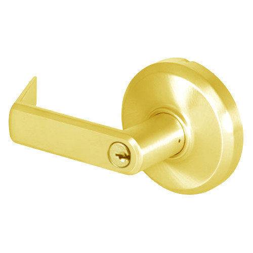 QCL250E605R4FLSSC Stanley QCL200 Series Schlage C Keyway Cylindrical Entrance Lock with Sierra Lever in Bright Brass Finish