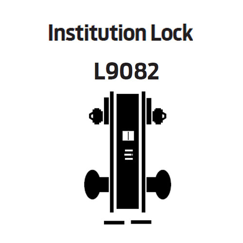L9082J-01A-629 Schlage L Series Institution Commercial Mortise Lock with 01 Cast Lever Design Prepped for FSIC in Bright Stainless Steel