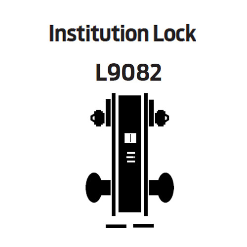 L9082J-01B-629 Schlage L Series Institution Commercial Mortise Lock with 01 Cast Lever Design Prepped for FSIC in Bright Stainless Steel