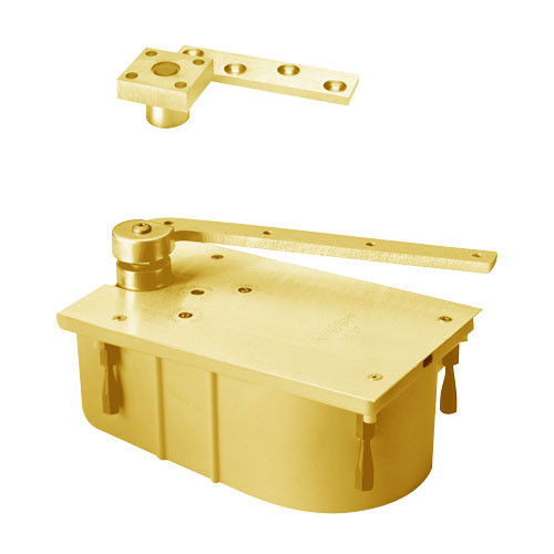 427-105N-LH-605 Rixson 427 Series Heavy Duty 3/4" Offset Hung Floor Closer in Bright Brass Finish
