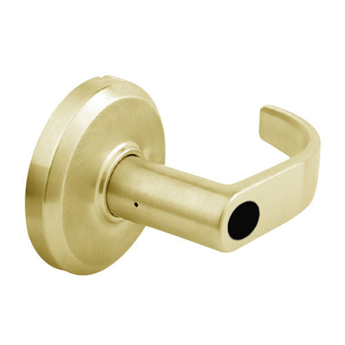 QCL270M605S8478SLC Stanley QCL200 Series Less Cylinder Storeroom Lock with Summit Lever in Bright Brass Finish