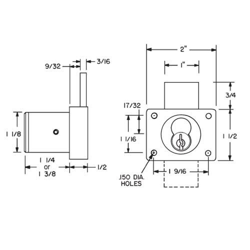 Olympus 725RD-DR-RH-26D Rim Mount Deadbolt Cabinet Door Locks for SFIC in  Satin Chrome - Lock Depot Inc