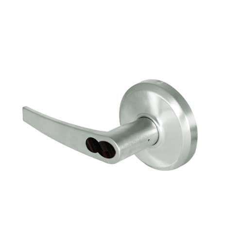 QCL261A619NR8FLRLC Stanley QCL200 Series Less Cylinder Classroom Lock with Slate Lever Prepped for SFIC in Satin Nickel Finish